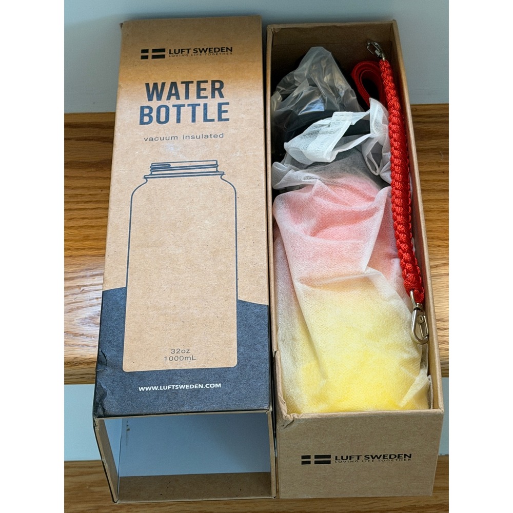 Luft Sweden Insulated Stainless Steel Water Bottle 32 oz Leakproof Flask set NIB - Picture 3 of 9